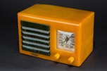 FADA 5F60 Catalin Radio Yellow with Blue Insert Grill